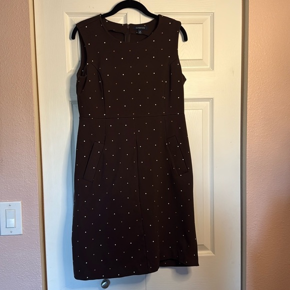 Lands' End Chocolate brown polka dot Dress size 10 - Picture 2 of 9